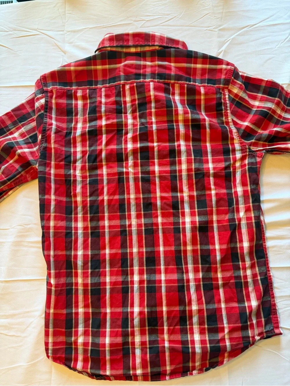 Levi's Red and Black Plaid Short-Sleeve Button-Down Shirt